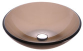 Clear Brown Glass Vessel Sink
