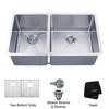 33 Inch Undermount 60/40 Double Bowl 16 gauge Stainless Steel Kitchen Sink