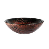 Lava Glass Vessel Sink with PU-MR Satin Nickel
