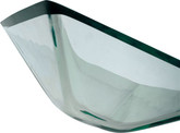 Aquamarine Square Clear Glass Vessel Sink with PU-MR Chrome
