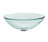 Clear Glass Vessel Sink with PU-MR Chrome