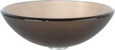Frosted Brown Glass Vessel Sink with PU-MR Gold