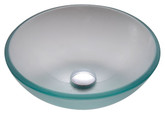 Frosted 14 Inch Glass Vessel Sink with PU-MR Oil Rubbed Bronze