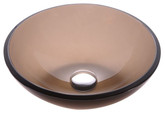 Clear Brown 14 Inch Glass Vessel Sink with PU-MR Chrome
