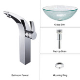 Mosaic Glass Vessel Sink and Illusio Faucet Chrome