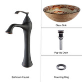 Ares Glass Vessel Sink and Ventus Faucet Oil Rubbed Bronze