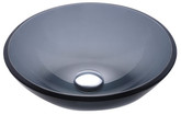 Clear Black Glass Vessel Sink with PU-MR Satin Nickel