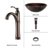Callisto Glass Vessel Sink and Riviera Faucet Oil Rubbed Bronze