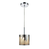 1-Light Polished Stainless Steel Pendant