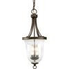 Seeded Glass Collection 3 Light Antique Bronze Foyer Pendant