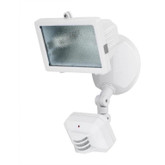 150 Watt Halogen Motion Sensored Outdoor Security Light Fixture, Light Bulb Included, White