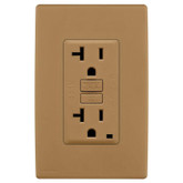 20A Colour Change Kit for Tamper Resistant GFCI Receptacles, in Warm Caramel