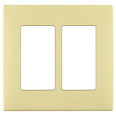 2-Gang Screwless Snap-On Wallplate for Two Devices, in Corn Silk