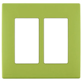 2-Gang Screwless Snap-On Wallplate for Two Devices, in Granny Smith Apple