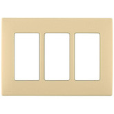 3-Gang Screwless Snap-On Wallplate for 3 Devices, in Gold Coast White