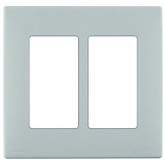 2-Gang Screwless Snap-On Wallplate for Two Devices, in Sea Spray