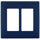 2-Gang Screwless Snap-On Wallplate for Two Devices, in Rich Navy