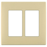 2-Gang Screwless Snap-On Wallplate for Two Devices, in Gold Coast White