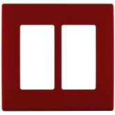 2-Gang Screwless Snap-On Wallplate for Two Devices, in Red Delicious