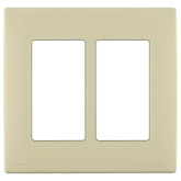 2-Gang Screwless Snap-On Wallplate for Two Devices, in Wispering Wheat