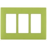 3-Gang Screwless Snap-On Wallplate for 3 Devices, in Granny Smith Apple