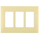 3-Gang Screwless Snap-On Wallplate for 3 Devices, in Corn Silk