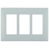 3-Gang Screwless Snap-On Wallplate for 3 Devices, in Sea Spray