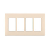 4-Gang Screwless Snap-On Wallplate for 4 Devices, in Gold Coast White