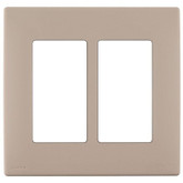 2-Gang Screwless Snap-On Wallplate for Two Devices, in Café Latte