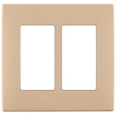 2-Gang Screwless Snap-On Wallplate for Two Devices, in Dapper Tan