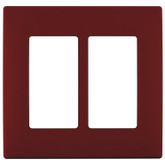 2-Gang Screwless Snap-On Wallplate for Two Devices, in Deep Garnet