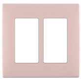 2-Gang Screwless Snap-On Wallplate for Two Devices, in Fresh Pink Lemonade