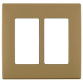 2-Gang Screwless Snap-On Wallplate for Two Devices, in Warm Caramel