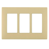 3-Gang Screwless Snap-On Wallplate for 3 Devices, in Dapper Tan