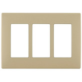 3-Gang Screwless Snap-On Wallplate for 3 Devices, in Café Latte