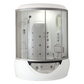Modern Steam & Shower Corner Enclosure with Whirlpool Bathtub, Multi Body Message Water Jets, Radio & Aromatherapy