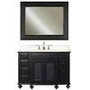 London 48 Inches Vanity in Dark Espresso with Marble Vanity Top in Carrara White and Matching Mirror (Faucet not included)