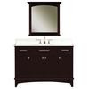 Manhattan 48 Inches Vanity in Dark Espresso with Marble Vanity Top in Carrara White and Matching Mirror (Faucet not included)