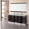 Jade 72 Inches Vanity in Espresso with Glass Vanity Top in Mint and Mirror (Faucet not included)
