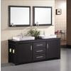 Washington 72 Inches Vanity in Espresso with Wood Vanity Top in Espresso and Mirror (Faucet not included)