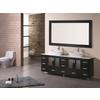 Stanton 72 Inches Vanity in Espresso with Composite Stone Vanity Top in White and Mirror (Faucet not included)