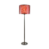 Paisley Acrylic Shade and Bead Floor Lamp - Red Red