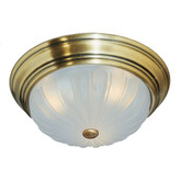 Monroe 1 Light Antique Brass Incandescent Flush Mount with an Etched Melon Shade
