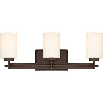 Monroe 3 Light Western Bronze Incandescent Vanity with an Opal Etched Shade