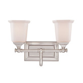 Monroe 2 Light Brushed Nickel Incandescent Vanity with an Opal Etched Shade