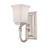 Monroe 1 Light Brushed Nickel Incandescent Vanity with an Opal Etched Shade