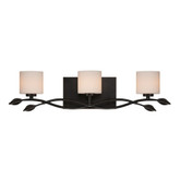 Monroe 3 Light Imperial Bronze Halogen Vanity with an Opal Etched Shade