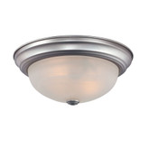 Monroe 2 Light Brushed Nickel Incandescent Flush Mount with an Opal Etched Shade