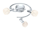 Hania LED Ceiling Light 3L, Chrome Finish with Clear Glass
