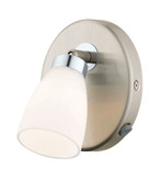 Cariba LED Wall Light 1L, Matte Nickel & Chrome Finish with Opal Frosted Glass